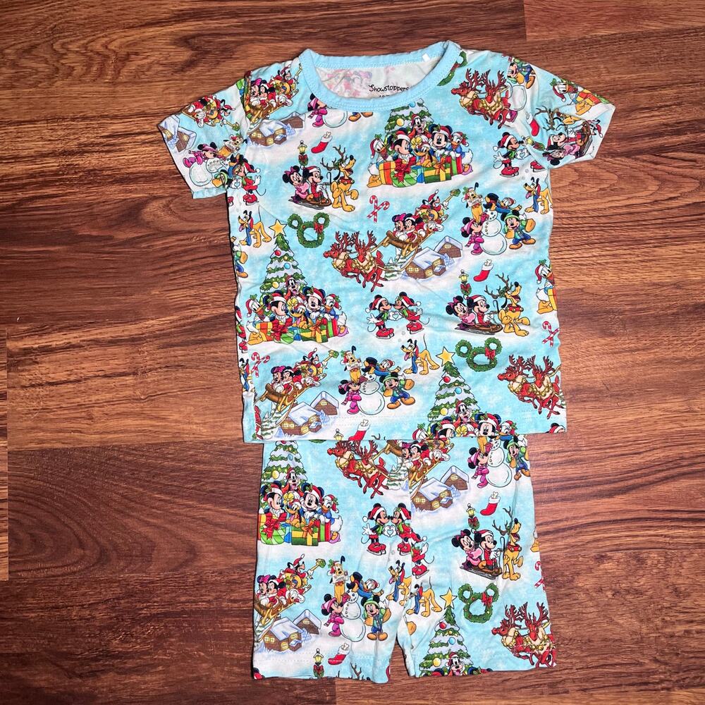 Showstoppers Disney Christmas Bamboo Pajama Set Mickey & Minnie 18-24 Months